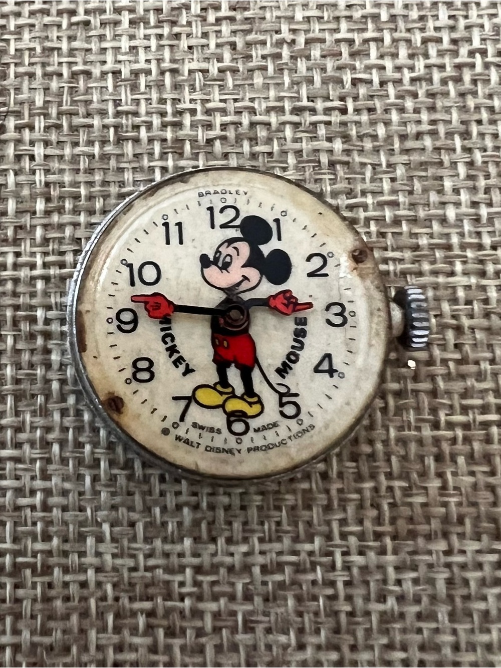 Vintage Bradley Mickey Mouse Character Watch Dial No Glass